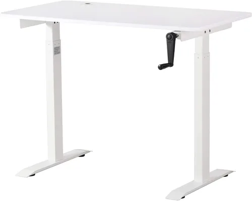 UNICOO - Escritorio de pie de altura ajustable con manivela, escritorio ajustable para sentarse de pie, mesa de oficina en casa, mesa de