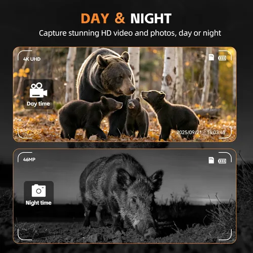 Vista 6 de Gafas de visión nocturna, prismáticos de visión nocturna 4K HD con zoom digital 7X, pantalla HD de 3 pulgadas y batería recargable para campamento