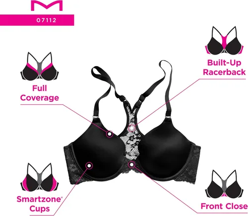 Vista 5 de Maidenform Brasier de espalda cruzada de cobertura completa para todos los días para mujer