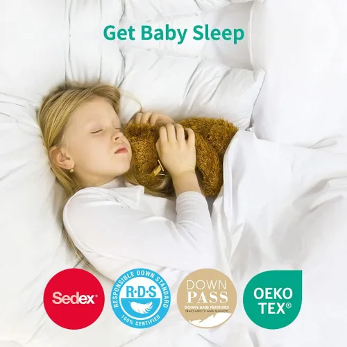 Vista 6 de APSMILE Edredón de Fibras de Plumas de Plumón Tamaño Queen Extragrande, Relleno de Edredón para Todas las Estaciones con 100% Algodón Orgánico