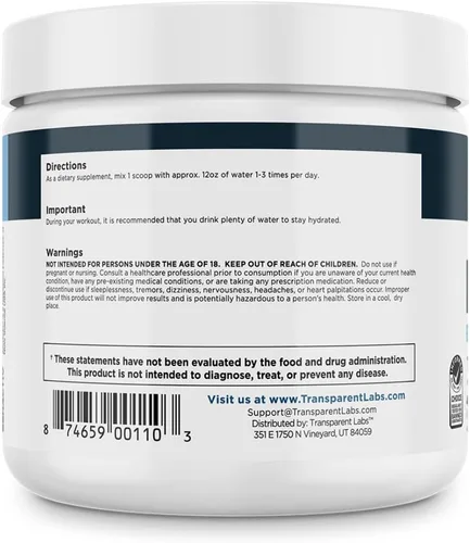 Vista 9 de Transparent Labs Hydrate - Polvo de electrolitos sin azúcar, electrolitos en polvo de hidratación con agua de coco, calcio, taurina y potasio, 40