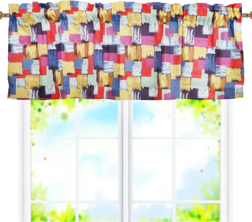 Vista 7 de 2 paneles de cenefas de cortina negras de Navidad para ventanas de cocina, cortinas cortas para ventanas de cocina, baño, decoración de lavandería