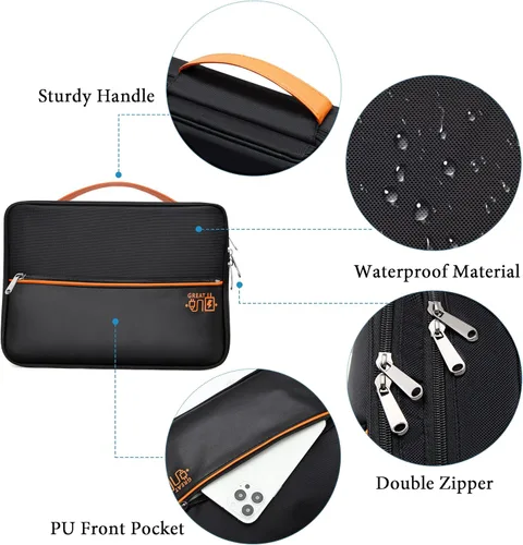 Vista 4 de SELLYFELLY Organizador de viaje para electrónica, bolsa organizadora de cables de doble capa, bolsa de almacenamiento de accesorios electrónicos a
