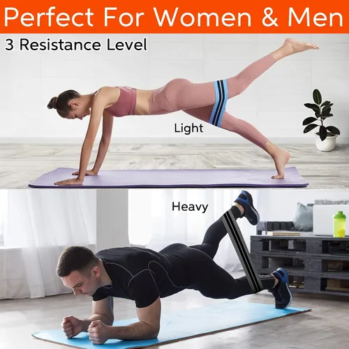 Vista 5 de ellostar Bandas de resistencia para ejercicio de piernas y glúteos, bandas antideslizantes fuertes y elásticas, bandas de entrenamiento duraderas