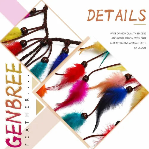 Vista 5 de Diadema de plumas bohemias, accesorios para el cabello, disfraz indio para mujer