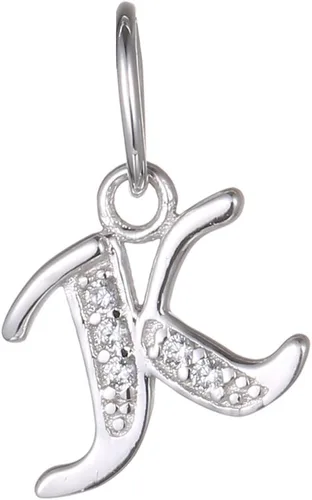 Colgante con letra del alfabeto, iniciales A-Z, con zirconia cúbica, de plata de ley 925