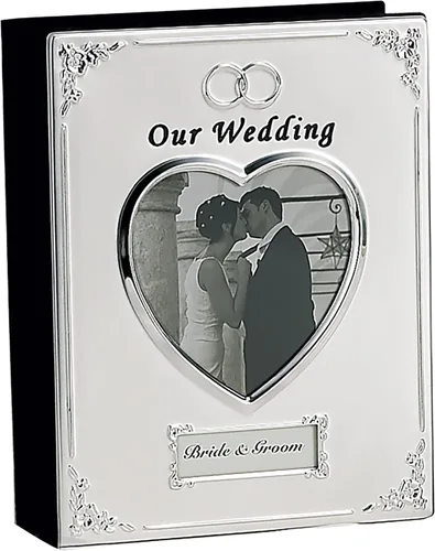 Álbum de fotos de boda bañado en plata