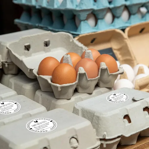 Vista 7 de AnyDesign 500 calcomanías de huevos frescos de granja de 2 pulgadas, calcomanías de embalaje para el mercado de agricultores, orejas de trigo