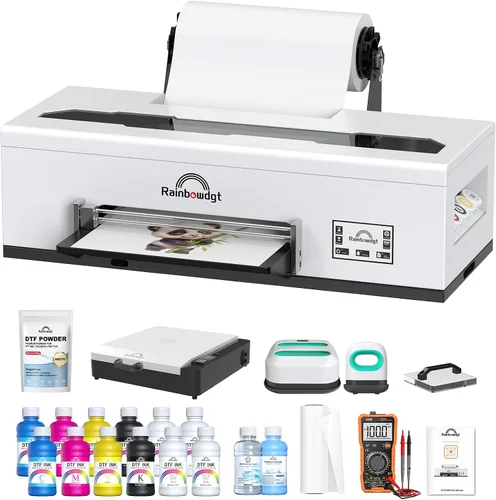 Vista 11 de RAINBOWDGT Paquete de impresora DTF A3 de 13 pulgadas R1390 con horno
