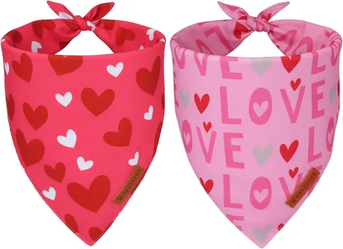 Vista 22 de ADOGGYGO Bandanas rojas de Navidad para perro, bufanda con diseño de reno de Papá Noel, tela premium duradera, bandanas rojas de Navidad para perros