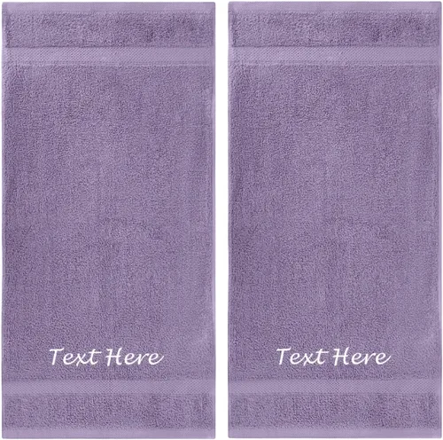 Vista 28 de Juego de Toallas Personalizadas con Texto Bordado - Paquete de 2 Sábanas de Baño de Algodón Turco Altamente Absorbentes y Súper Suaves para Spa
