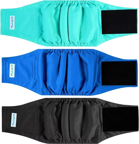Vista 10 de Paw Legend Pañales lavables para perros machos, pañales reutilizables para cachorros y perros machos (paquete de 3, M)