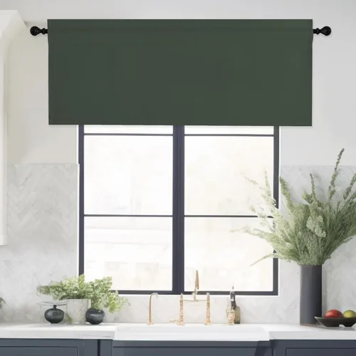 Vista 23 de NICETOWN Cenefa de cocina para ventanas, cortina corta con bolsillo para barra de estilo campestre con aislamiento térmico para sala de estar