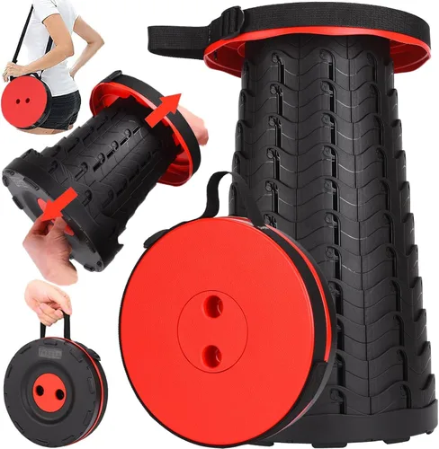 Vista 10 de Fishboy Taburete plegable mejorado, capacidad máxima de peso de 400 libras, ligero pero resistente, taburete plegable retráctil portátil telescópico