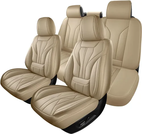 Vista 10 de HChengkikz - Fundas de asiento de automóvil, transpirables e impermeables de piel sintética para automóviles, funda de asiento universal