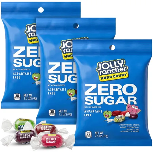 Caramelos sin azúcar, 3 bolsas de sabores originales surtidos sandía, uva Frambuesa, aperitivos bajos en calorías, dulces duros envueltos