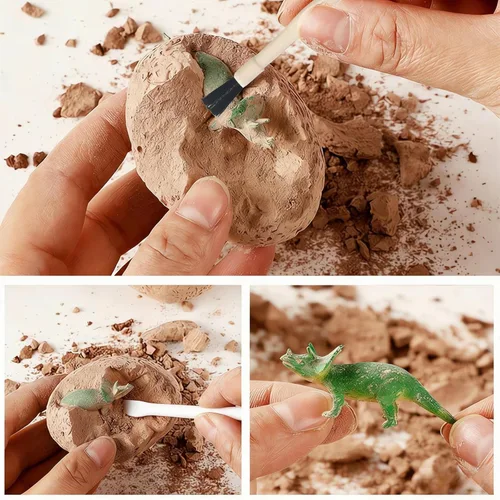 Vista 7 de Easter Dino Eggs Dig Kit, 12 Pack Dinosaur Eggs Excavation Science Experiments Kits for Kids 4-12, Easter Basket/Stocking Stuffers, Toys for 3+ 4 5
