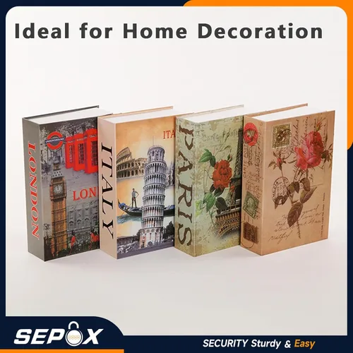 Vista 6 de SEPOX® 6 cajas de seguridad diferentes para libros, caja grande para libros con cerradura de combinación reajustable de primera calidad, segura