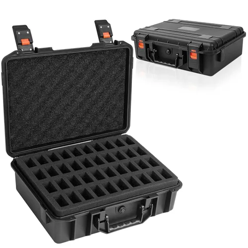 Vista 17 de TORIBIO Miniature Storage Figure Case, Miniature Sturdy Hard Case 48 Slot Figurine Miniature Carrying Case, Compatible with 40k and More Miniature