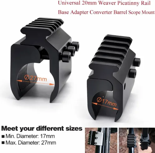 Vista 3 de 360 Tactical Universal 21mm Weaver Base Adaptador Convertidor de Cañón Alcance de Alcance de Carga Pesada