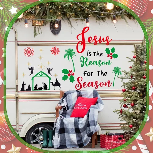 Vista 4 de 30 piezas de imán de Navidad para puerta de garaje, decoración de Navidad con muñeco de nieve, copo de nieve, Papá Noel, decoraciones de garaje