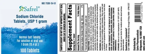 Vista 2 de Safrel Tabletas de Cloruro de Sodio 1 gm, USP Tabletas de Sal Normal (15.4gr.) Bebida de Hidratación Replenedora de Electrolitos