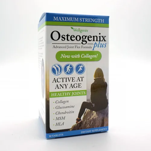Vista 2 de Wellgenix Osteogenix Advanced Joint Flex Formula (90 unidades) - Suplemento de rodilla con colágeno II, glucosamina, condroitina, MSM y HLA