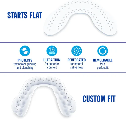 Vista 3 de Protector dental nocturno – Cómodo protector bucal para bruxismo – Protección personalizada para rechinar dientes y apretar la mandíbula más estuche