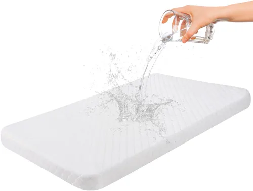 Vista 12 de Colchón de moisés para bebé compatible con Dream On Me/Fisher-Price Baby Bedside Sleeper, transpirable, espuma premium, forma ovalada con funda
