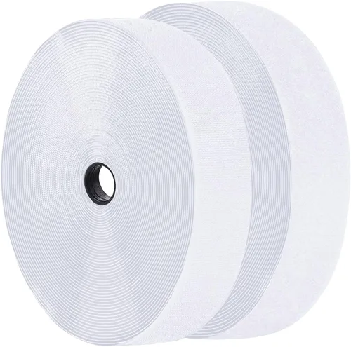 Vista 14 de Cinta de Velcro Autoadhesiva Negra de 0.75 Pulgadas x 82 Pies con Respaldo Adhesivo, Rollo de Sujeción, Tiras Autoadhesivas de Nailon de Servicio