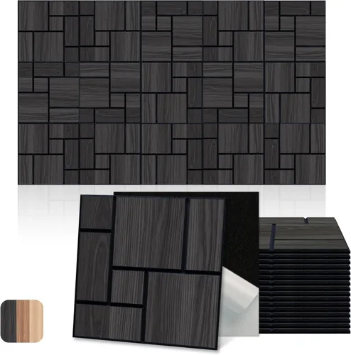 Vista 19 de Mollywell Paneles acústicos hexagonales, nogal S4, 14 x 12 x 0.4 pulgadas, paquete de 12 unidades chapa de madera Paneles de pared de alta