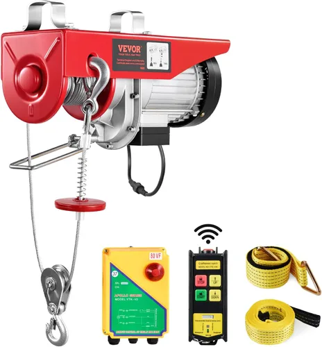 Vista 11 de VEVOR Polipasto eléctrico con control remoto, herramienta de manejo de materiales de 440 libras, polipasto eléctrico de 110 V con control remoto