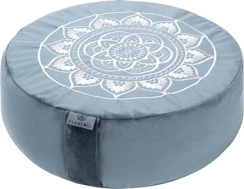 Vista 13 de Florensi - Cojín de meditación - Cómoda almohada de suelo - Tradicional almohada de meditación tibetana con hermosa cubierta de terciopelo - Cojín