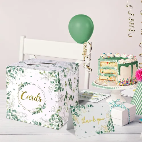 Vista 5 de Gatherfun Caja de tarjetas de despedida de soltera y caja de sobre de bautismo para regalo de boda, decoración de fiesta de bebé o despedida