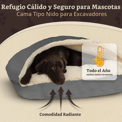 Vista 5 de Snoozer Cama rectangular acogedora para perros tipo cueva, cama con capucha Antracita