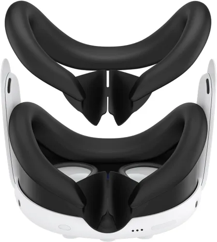RGEEK VR Face Pad Compatible with Quest 3 Accessories, Sweatproof Silicone Face Cover for Quest 3, Washable Lightproof Anti-Leakage Face Cushion,
