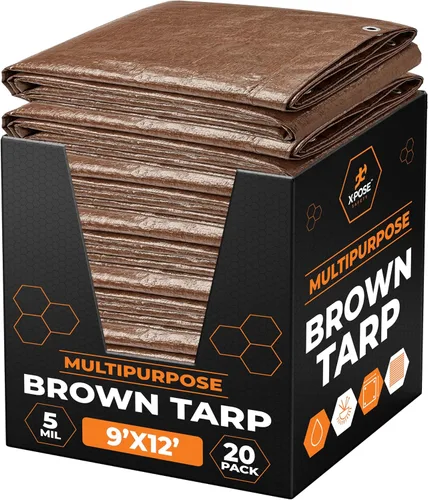 Vista 19 de Xpose Safety - Lona de polietileno ligera azul – Funda protectora multiusos, paño de goteo – duradero, impermeable, resistente a la intemperie