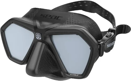 Vista 7 de SEAC Eagle, máscara compacta de bajo volumen para apnea y pesca submarina, verde, ajuste regular