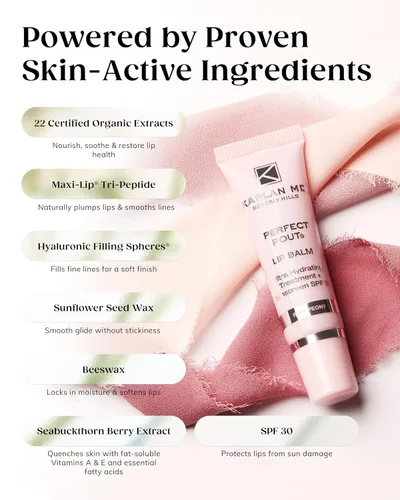 Vista 3 de KAPLAN MD Perfect Pout SPF Bálsamo labial – Tratamiento labial ultra hidratante para labios secos y agrietados – Protector solar SPF 30 – Suaviza