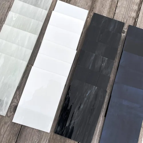 Vista 5 de LITMIND Paquete variado de 24 hojas de vidrieras – Serie blanco y negro de 6 x 4 pulgadas de vidrio liso para manualidades de mosaico, proyectos