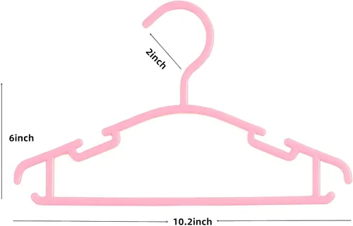 Vista 2 de Paquete de 120 perchas rosas para ropa de bebé, perchas de plástico para niños para armario, niño pequeño, bebé, niño, perchas para abrigos
