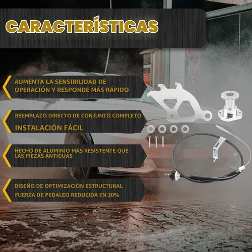 Vista 3 de Dasbecan Kit de cable de embrague de triple gancho Kit de ajustador de firewall cuadrante compatible con Ford Mustang 1996-2004 Reemplazos #