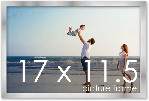 Vista 198 de Marco de madera de peltre plateado de 3 x 4 pulgadas, acrílico UV, respaldo de tablero de espuma y accesorios para colgar, marco de 3 x 4 pulgadas