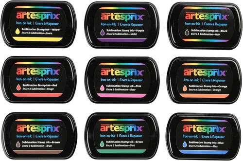 Vista 4 de Artesprix Almohadilla de tinta de sublimación para manualidades, estampado y pintura, color negro