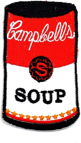 Campbell's Soup Can Tomate Vegetarian Vegetarian Cartoon Niños Niños Parche Ropa Bolsa Camiseta Jeans Biker Insignia Apliques Hierro / Coser Parche