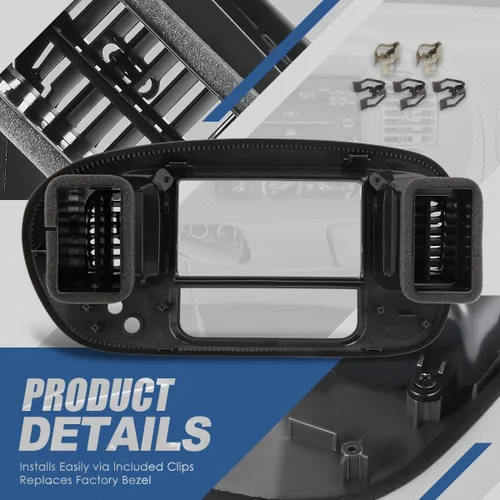 Vista 3 de Auto Dynasty Visera con bisel del panel delantero compatible con Ford F-150 Expedition 2WD 1997-2004, negro texturizado