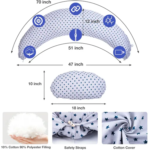Vista 7 de Almohada de Lactancia de Chilling Home para Amamantar, Almohada de Lactancia para Recién Nacido, Accesorios Esenciales para Embotellar y Amamantar