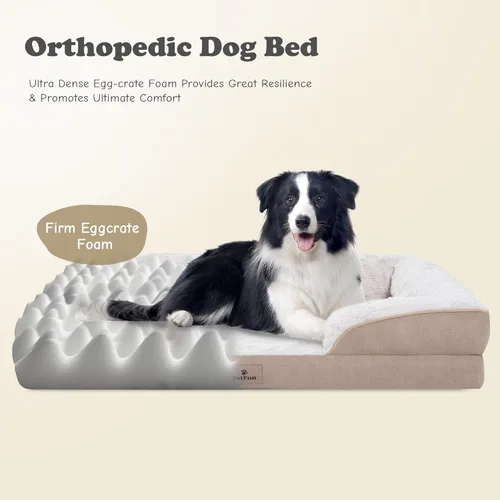 Vista 4 de Cama ortopédica para perros grandes - Gran sofá para perros lavable grande, sofá de espuma de apoyo para mascotas con funda extraíble y lavable