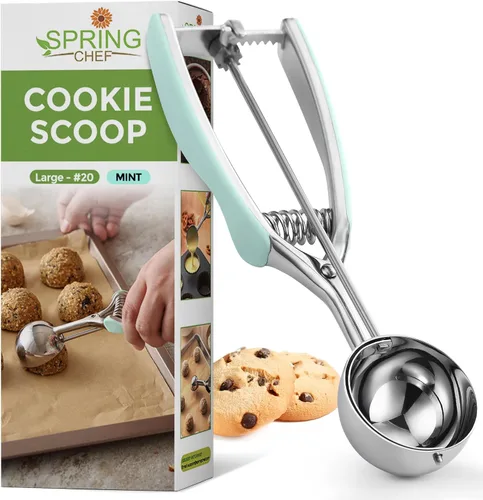Vista 16 de Spring Chef Cuchara Extra Pequeña para Galletas, Boleador de Melón de Acero Inoxidable, Cuchara para Hornear, Gatillo con Resorte para Masa