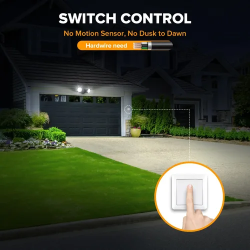 Vista 2 de LUTEC 6222B Proyector LED exterior de cabezal doble, 2500 lúmenes 32 vatios, diseño de metal puro, luz de seguridad de pared impermeable de 5000 K